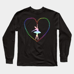 Twirling Ballerina Heart Long Sleeve T-Shirt